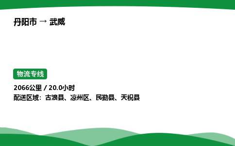 丹阳市到武威物流公司/整车零担(全境一站达)